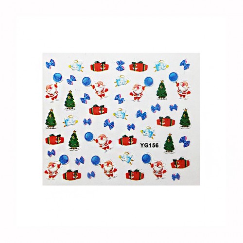 Наклейки новогодние для ногтей №156