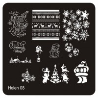 Пластина для стемпинга квадратная Новогодняя helen 08