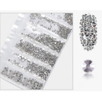 Стразы Swarovski разных размеров прозрачные 1440 шт (6 размеров)
