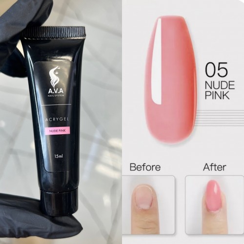 Polygel (полигель) A.V.A 15мл, Nude Pink