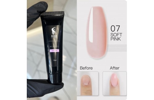 Polygel (полигель) A.V.A 15мл, Soft Pink Polygel (полигель) A.V.A 15мл, Soft Pink