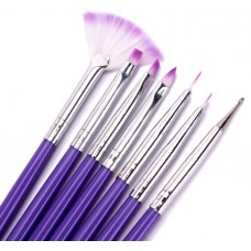 Набор кистей 7 шт (фиолетовая ручка)