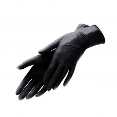 Перчатки нитриловые плотные, черные,  размер L, 100шт
